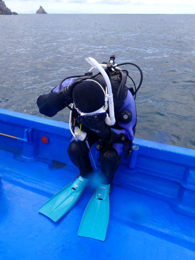 和歌山の海でボートダイビング