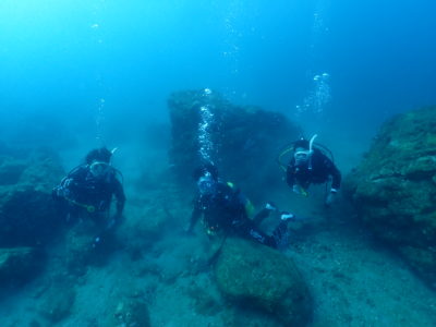 和歌山白崎の海でボートダイビング