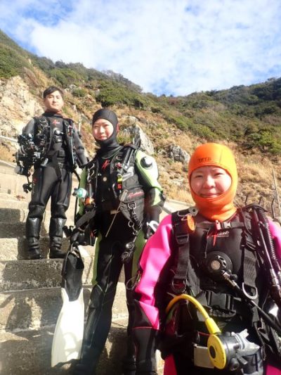 白崎の海でダイビング