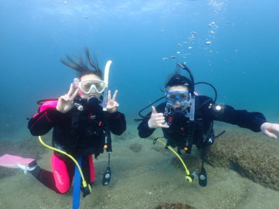 和歌山の海でボートダイビング